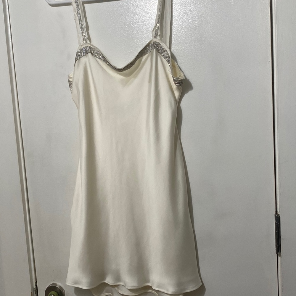 Zara silk like white mini dress